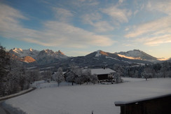 Aussicht vom Balkon auf die Buchensteinwand
