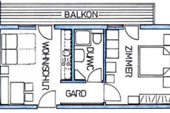 Grundriss, Ferienwohnung Wildseeloder