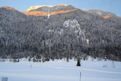 Loipe neben dem Haus